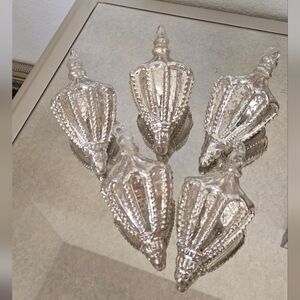 Set of Silver Glass Ornaments